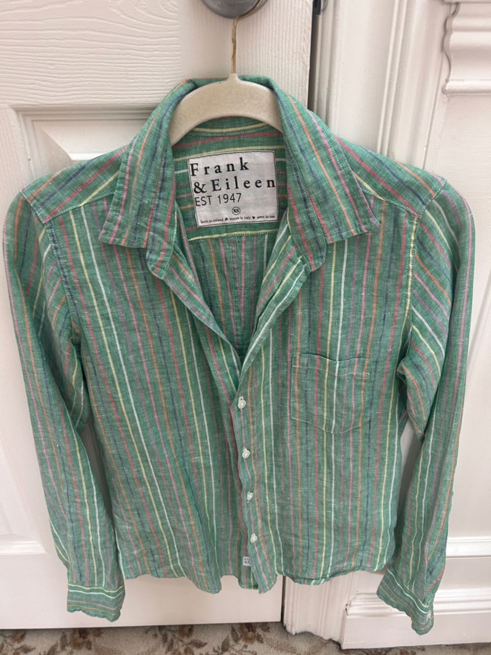 Frank & Eileen Mint Green Multi-Stripe Button Shirt